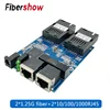 Gigabit Ethernet fiber switch 2 RJ45 UTP 2 SC fiber Optical Media Converter 2SC 2RJ45 Ethernet 10/100/1000M PCB 2