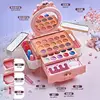 Kids Cosmetics Makeup Set Suitcase Dressing Case Girl Princess Kids Lipstick Eye Shadow Set A Birthday Present Toys Beauty Box 3