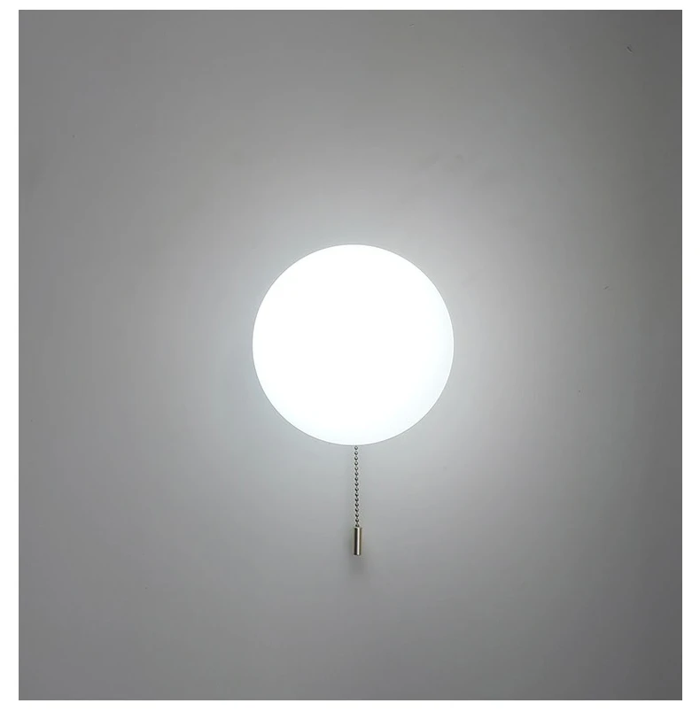 Description Picture 6 of itemMilky White Glass Ball Wall Lamp Led Bedside Lights with Switch Living Room Dining Room Aisle Sconce Indoor Home Decor Lighting