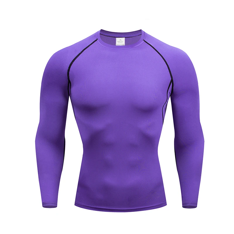 2025 Men Bodybuilding Sport T-shirt Quick Dry Running Shirt Long Sleeve Compression Top Gym T Shirt Men Fitness Tight Rashgard 6