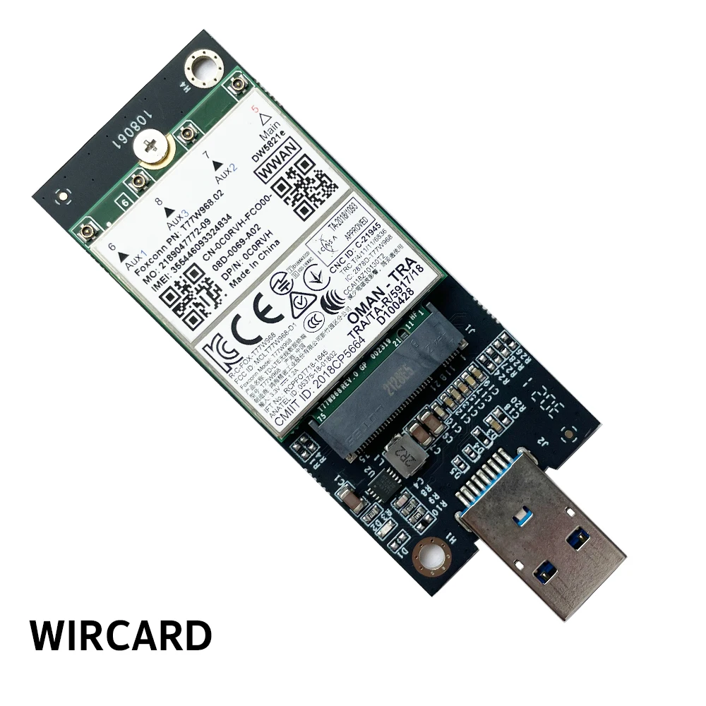 Wircard T77w968 Dw5821e X20 Lte Cat16 1gbps Fdd-lte Tdd-lte 4g Módulo para Dell 5420 5424 7424 7400 Laptop 4g Cartão Adaptador Usb