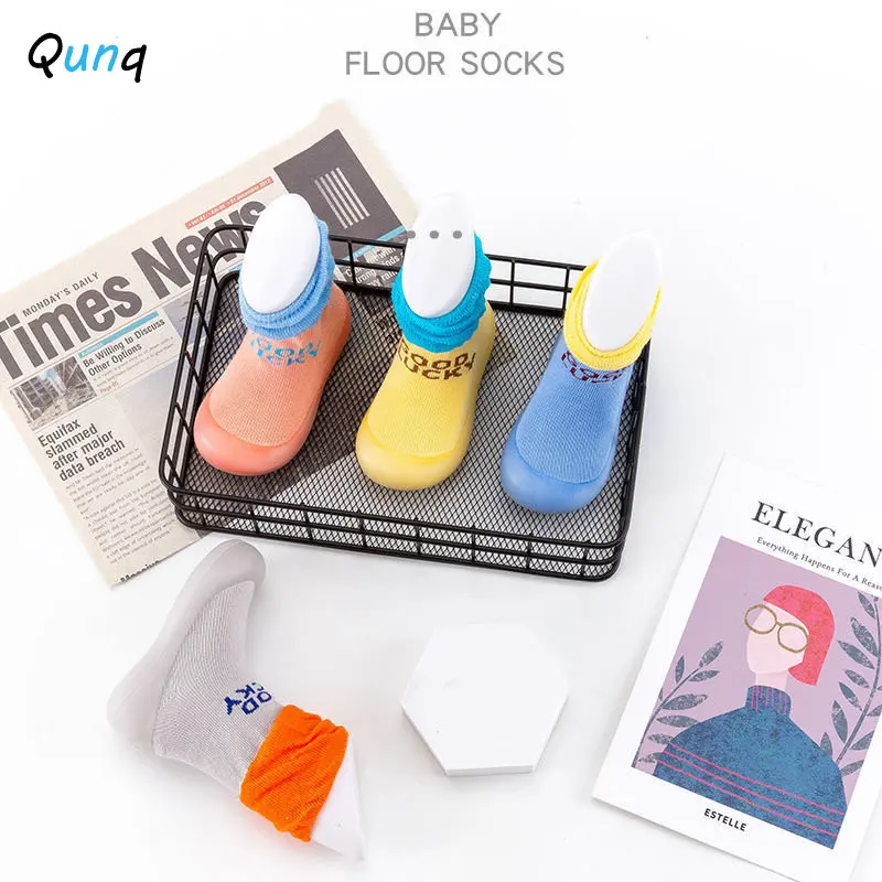 Qunq Spring Autumn New Baby Toddler Socks Shoes Soft Soled  knitting Breathable Antislip Keep Warm Lovely Floor Socks Shoes