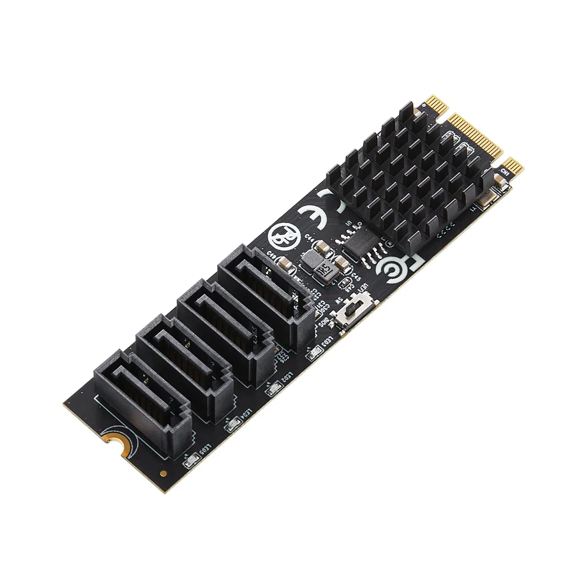 IOCREST M.2 to 4 Ports RAID 0/1/10 SATA III 6G SSD HDD Adapter M Key B Key  2280 mm Size PCIe2.0 Marvell 9236 Chip for UEFI Bios - AliExpress