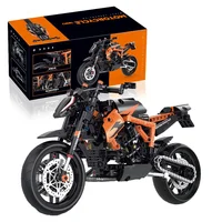 1:8 586PCS High-tech Classic Motorcycle Building Model Blocks Motor City Racer Bricks Toys for Boys Childrens Halloween Gifts 2