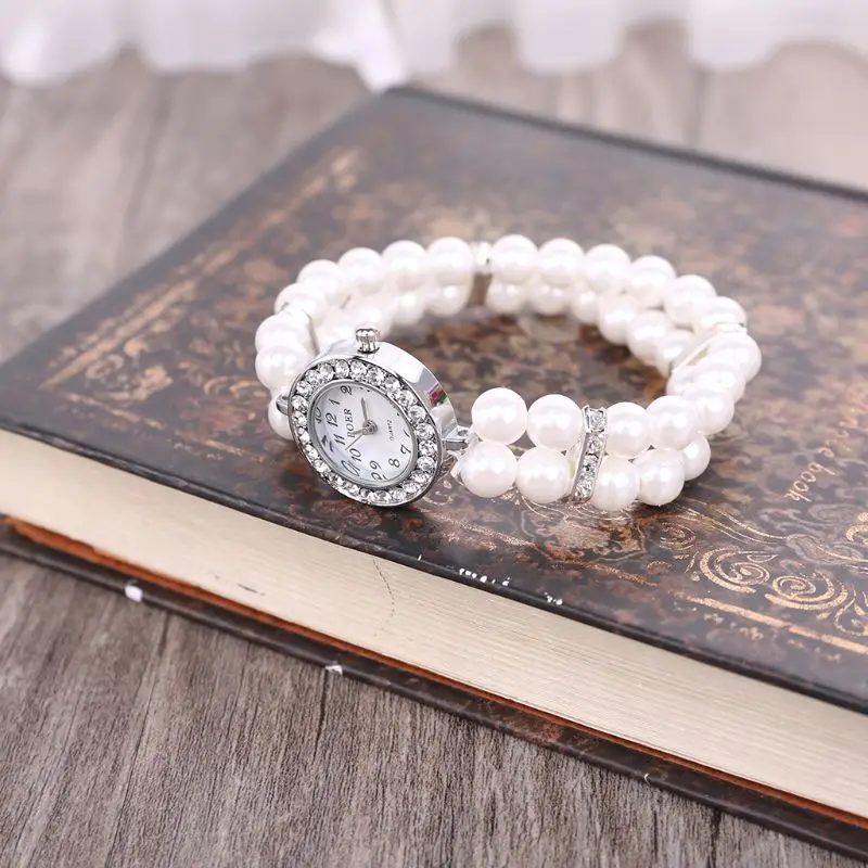 Fashion Women Watch Clock Casual Wristwatches Pearl Beaded Bracelet Watches Strap Quartz Wrist Watch Horloges Jewelry Gift women watches