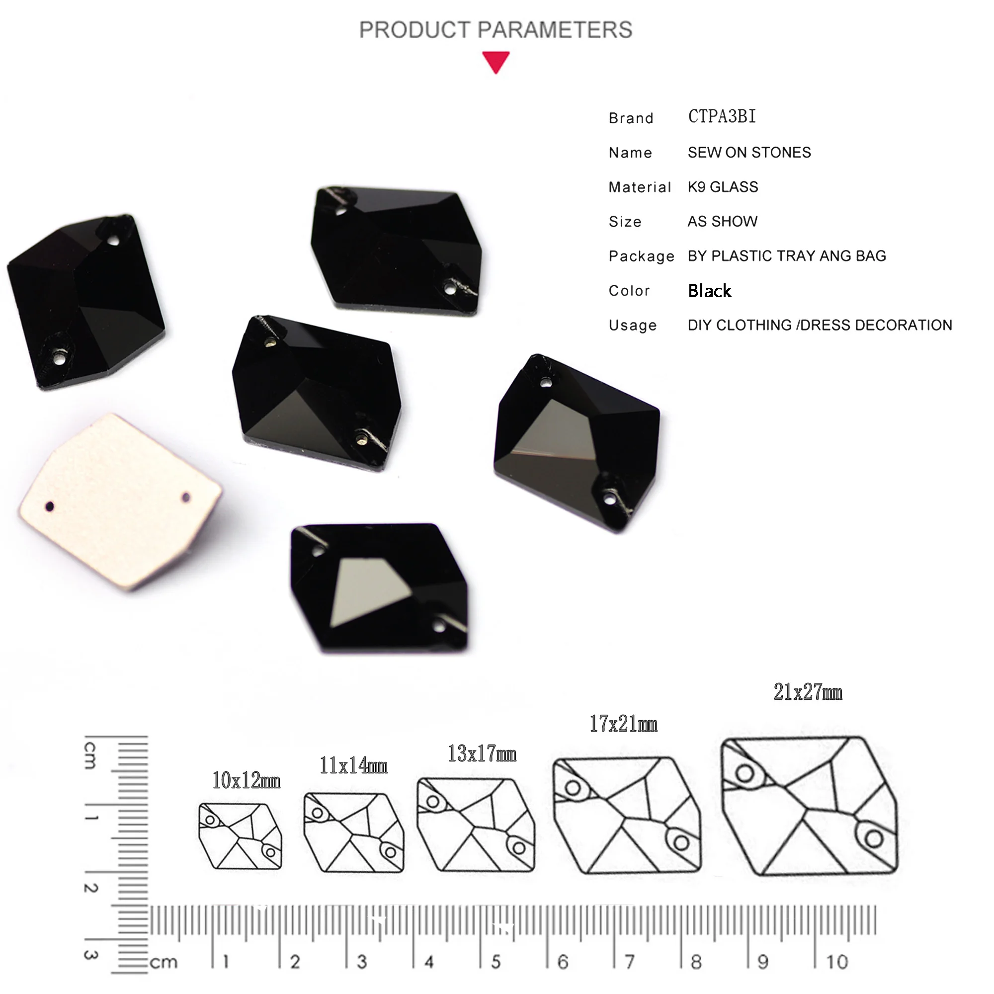 Multi dimensioni 72-1440 pezzi di cristallo da cucire su strass con