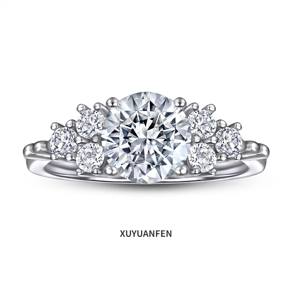 

XUYUANFEN Foreign Trade Europe and America Personalized Ring Women's Ring 925 Sterling Silver Zircon Ring Women's High Grade