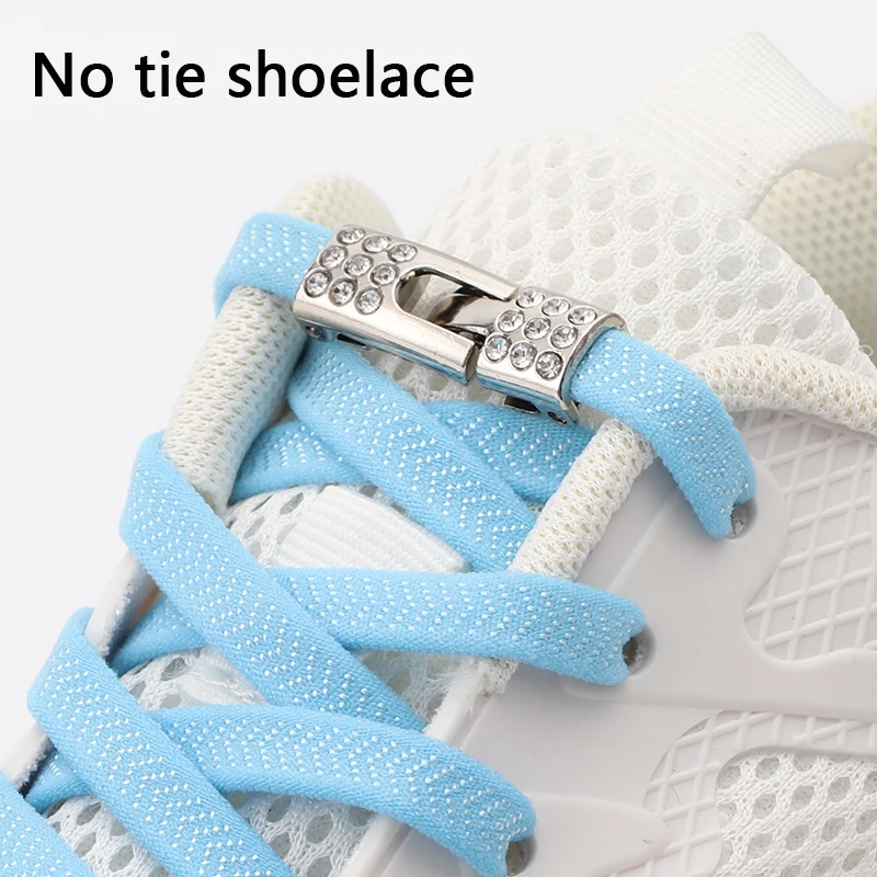 Elastic Laces Sneakers Diamond Cross Locks Shoelaces Without ties Kids