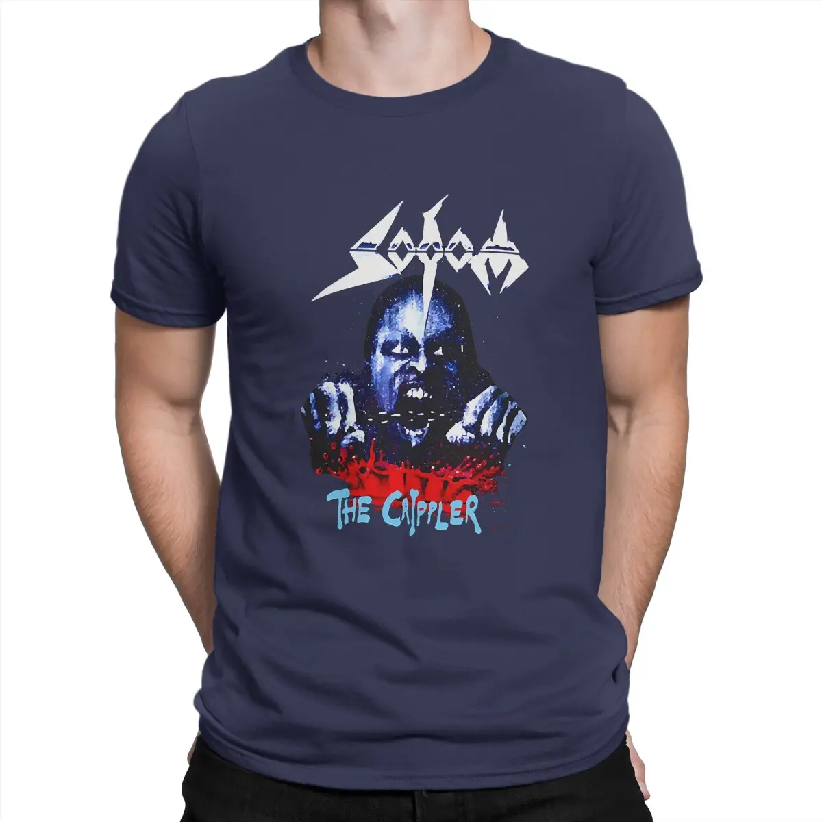 thumbnail image 1 of Camiseta de hombre Sodom, banda de rock The Crippler, camiseta distintiva, ropa urbana Harajuku, nueva tendencia, 1 of 7