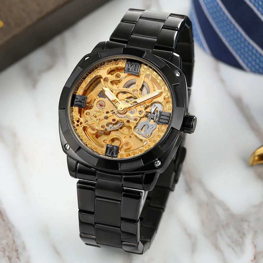 FORSINING Orologio da uomo in acciaio inox, da polso automatico