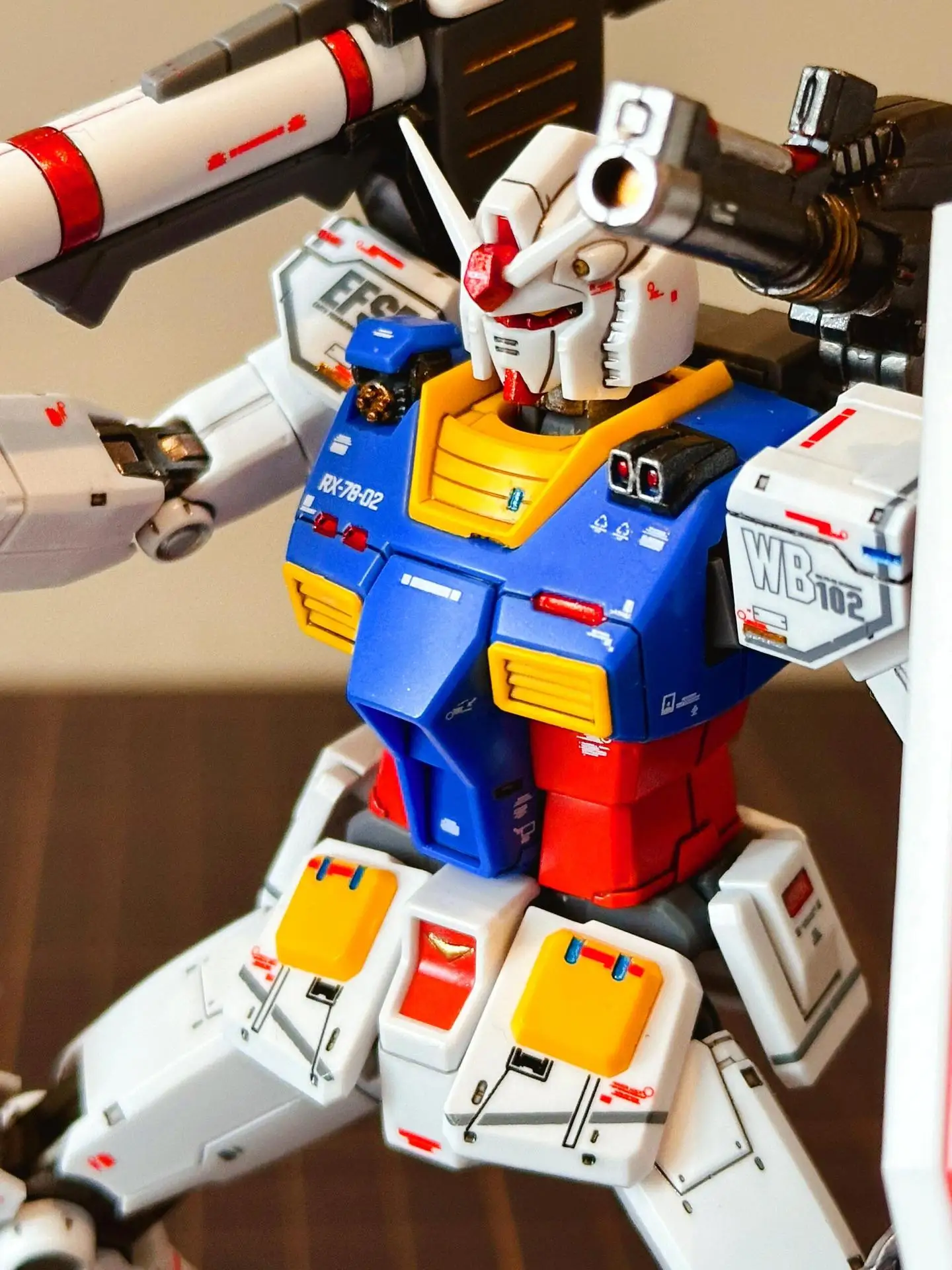 Bandai HGUC 1/144 RX 78 2 GTO Neugeborenen Yuanzu Modellbausatz mit Wasseraufklebern Animationsständer Sammlerfigur – Detail 2