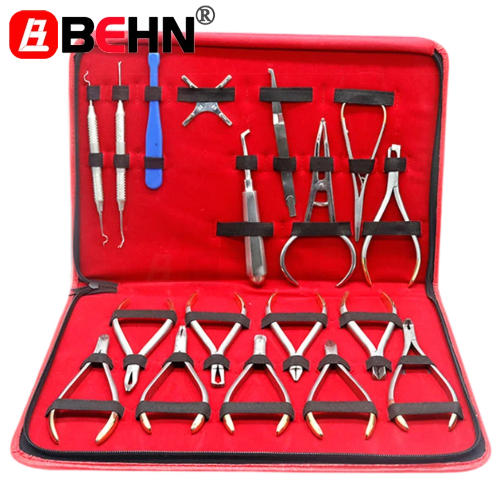 

18 Pcs/set Dentist Forming Pliers Orthodontic Tools Set Stainless Steel Instrument Archwire Pliers Dentist Tools Brackets Tips