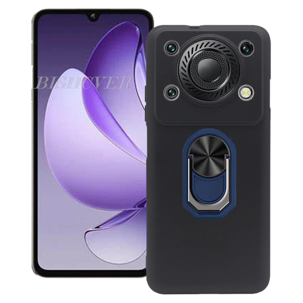 Enhanced Back Ring Holder Bracket Phone Case with TPU Soft Silicone Cover - 6.88 Smartphone