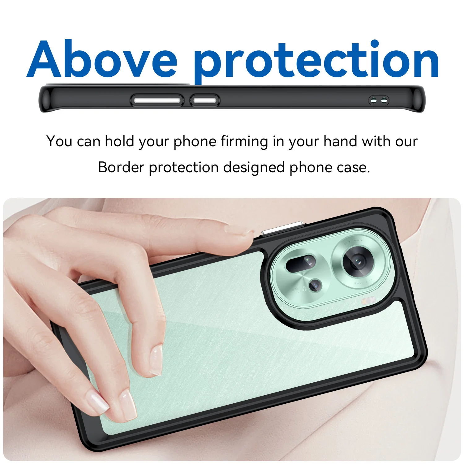Vibrant Transparent TPU Protective Case with Shockproof Clear Frame