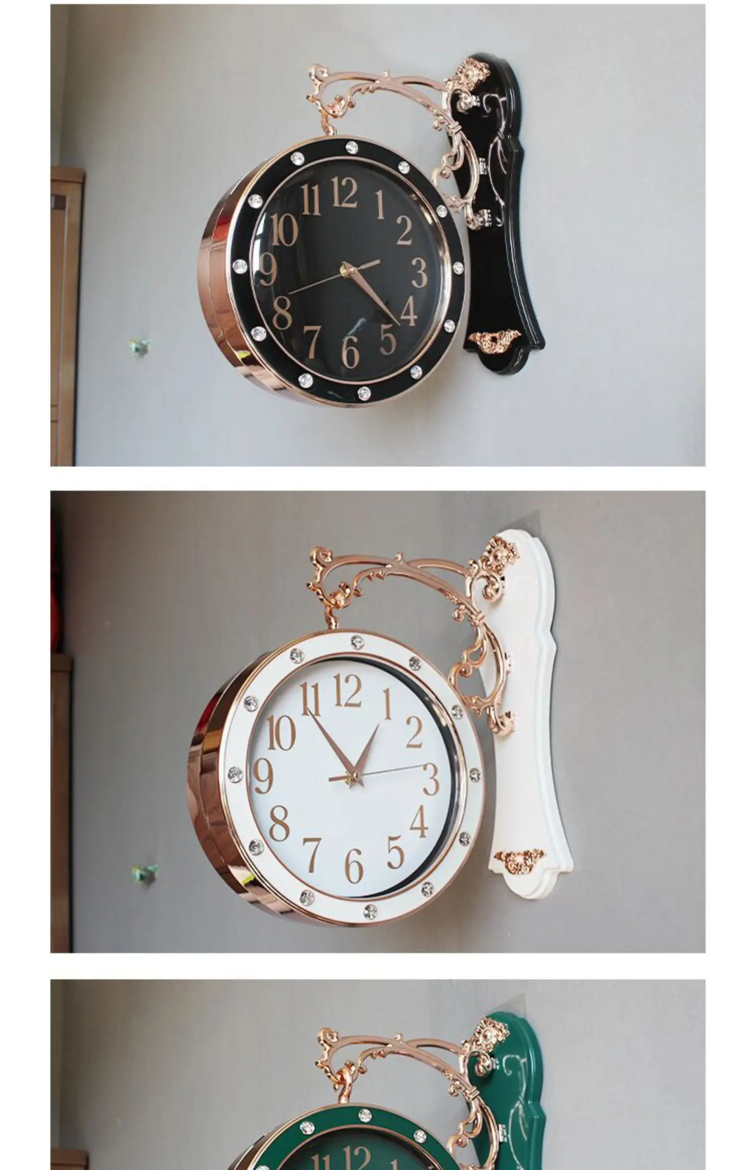 Modern Luxury Double Sided Clock Living Room Silent Double-Sided Clock Home Restaurant Wall Hanging Clock Decor Watch 14 Modern Luxury Double Sided Clock Living Room Silent Double-Sided Clock Home Restaurant Wall Hanging Clock Decor Watch