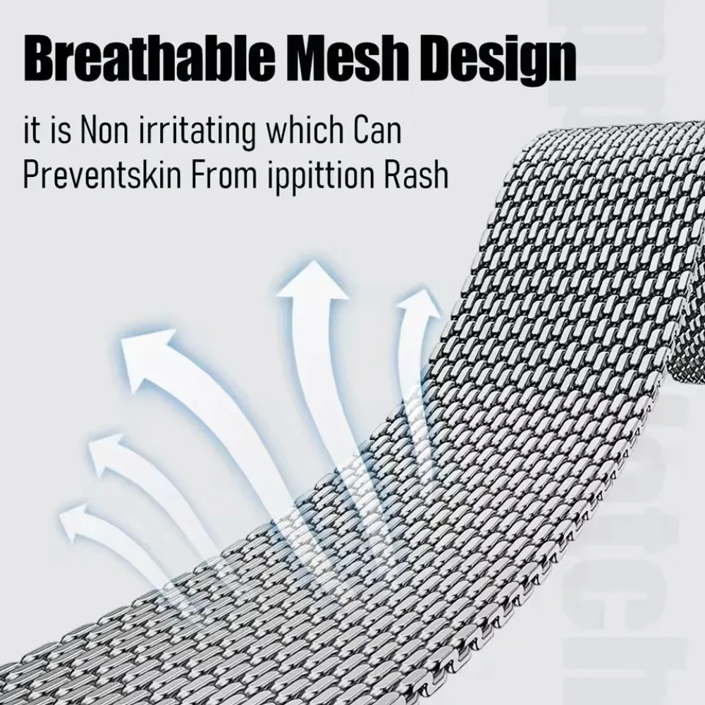 Magnetic Stainless Steel Watchband, Available in 18mm, 20mm, 22mm Sizes