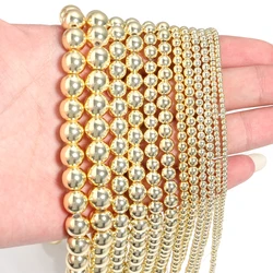 Elegant Silver and Gold Hematite Stone Beads for DIY Jewelry and Accessories - 15'' Strand, 2 - 10mm (Gold Plated)