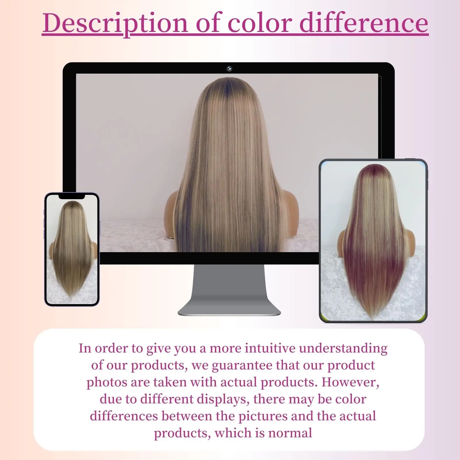 Highlight Ash Blonde 13×4 Lace Front Synthetic Wigs Long Straight Blonde with Brown Colorful Lace Front Wigs for Women