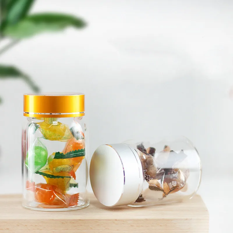 100-360ml Orgnizer Glass Airtight Canister Kitchen Storage Bottles Jar Sealed Food Container Ginger Cereal Dispenser Stash Cans 3