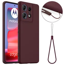 Premium Liquid Silicone Case with Magnetic Wireless Charging and Shockproof Protection for MOTO Edge 50PRO (MAROON)
