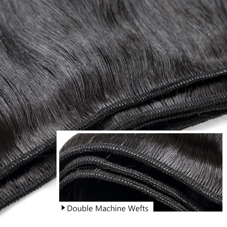 Bone Straight Human Hair Bundles 30 Inch 3/4 Pieces Brazilian Weave for Black Women Straight Remy Extensions