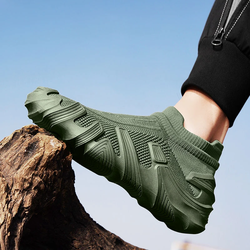 Flying Woven Socks Shoes Men's Shoes Summer Breathable Casual Sports Men's Thick Soled Running