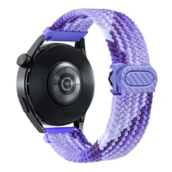 Universal Nylon Braided Loop Strap - Premium Adjustable Bracelet for Smartwatches (20mm/22mm) (Grape Purple)