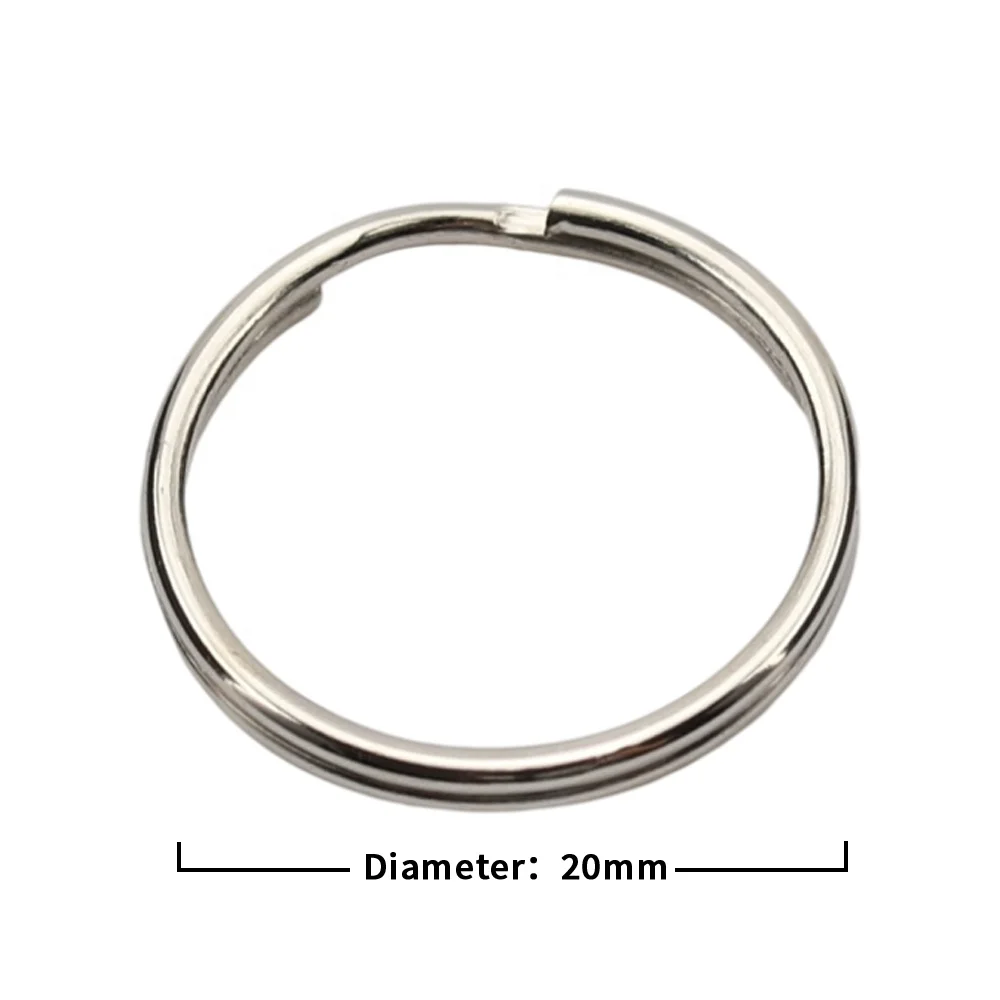 small metal round split key ring for keychain pet dog cat Stainless Steel 20mm Key Rings Girl Jewelry Car Accessories Keyrings