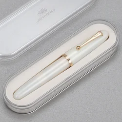 Luxury Ivory Resin Fountain Pen with Large Converter and Elegant Design - M(Approx 0.7mm) (White With Box)