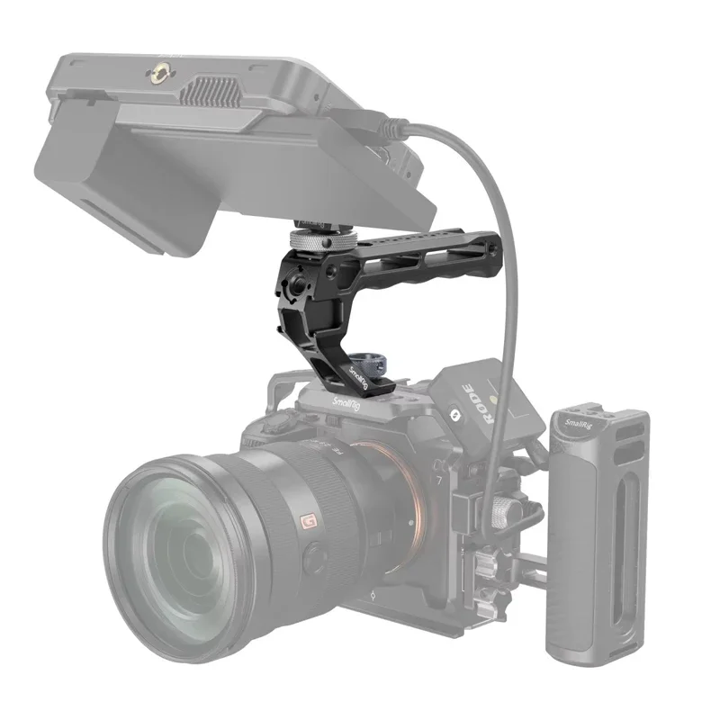SmallRig 5322 Top Handle with Monitor Support Kit Compatible with Cold Shoe For