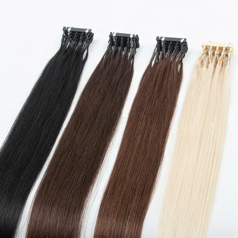 MRS HAIR 6D Hair Extensions Human Hair Non-Remy 6D2 Extensions Micro Tiny Invisiable Metal Tips Keratin Bonds Human Hair Extensions