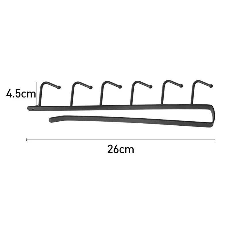6 Hooks Storage Shelf Wardrobe Kitchen Bathroom Organizer Iron Metal Under Shelves Hanging Rack Mug Cup Utensils Holder Kitchen