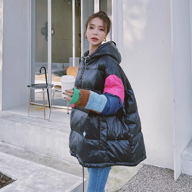Loose Style Girls Street Wear White Down Hooded Jakcet CX-G-D-29A
