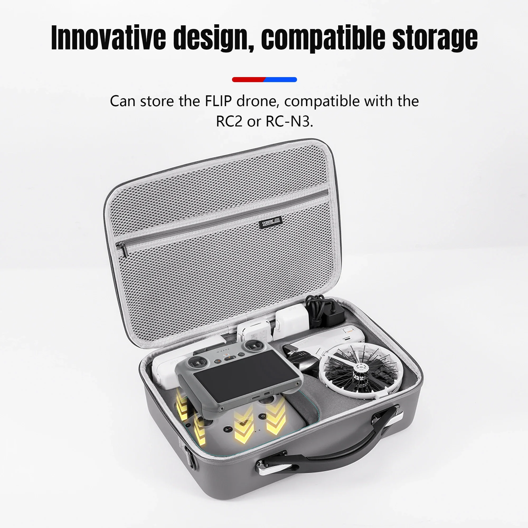Carrying Case For DJI Flip Fly More Combo Drone Accessory Storage Bag PU Shoulder Bag Portable Travel Handbag Box For RC 2/RC-N3,drone accessories,drone storage bag,drone storage case
