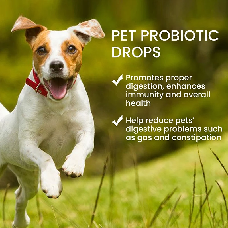 60ml Pet Probiotic Drops Relieve Discomfort Bad Breath In Cats Dogs Pet Care Solution Deworming And Oral Hygiene Revitalization