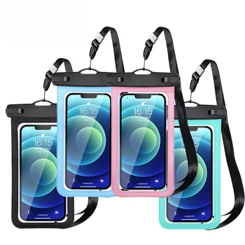 2-Count Universal Waterproof Phone Bag, Clear Window Floating Lanyard Waterproof Case for Beach Surfing Swimming Outdoor Sports 1