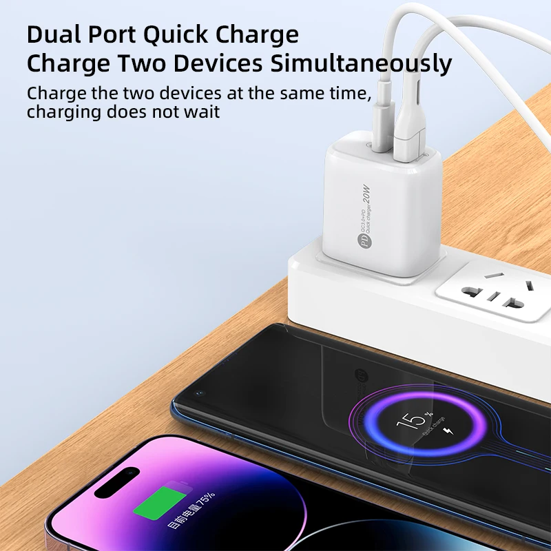 PD 20W USB Charger Fast Charging Multiple Port Wall Charger For iPhone Xiaomi Samsung iPad Mobile Phone EU/US Plug Power Adapter