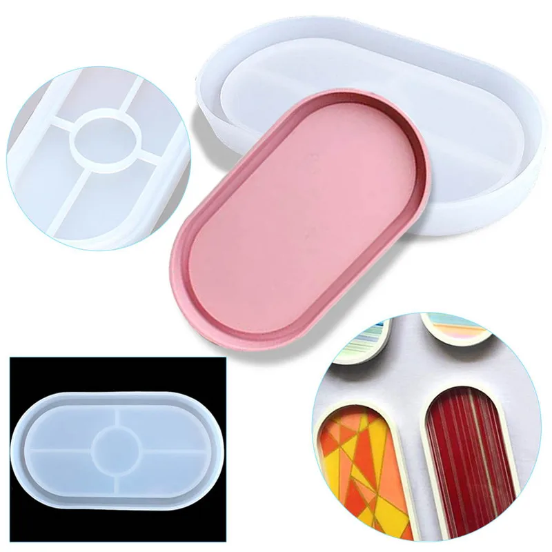 DIY Tray Silicone Mold Coaster Epoxy Resin Silicone Molds Polygon Cement Storage Tray Cup Mat Mold Handmade DIY Craft Tool
