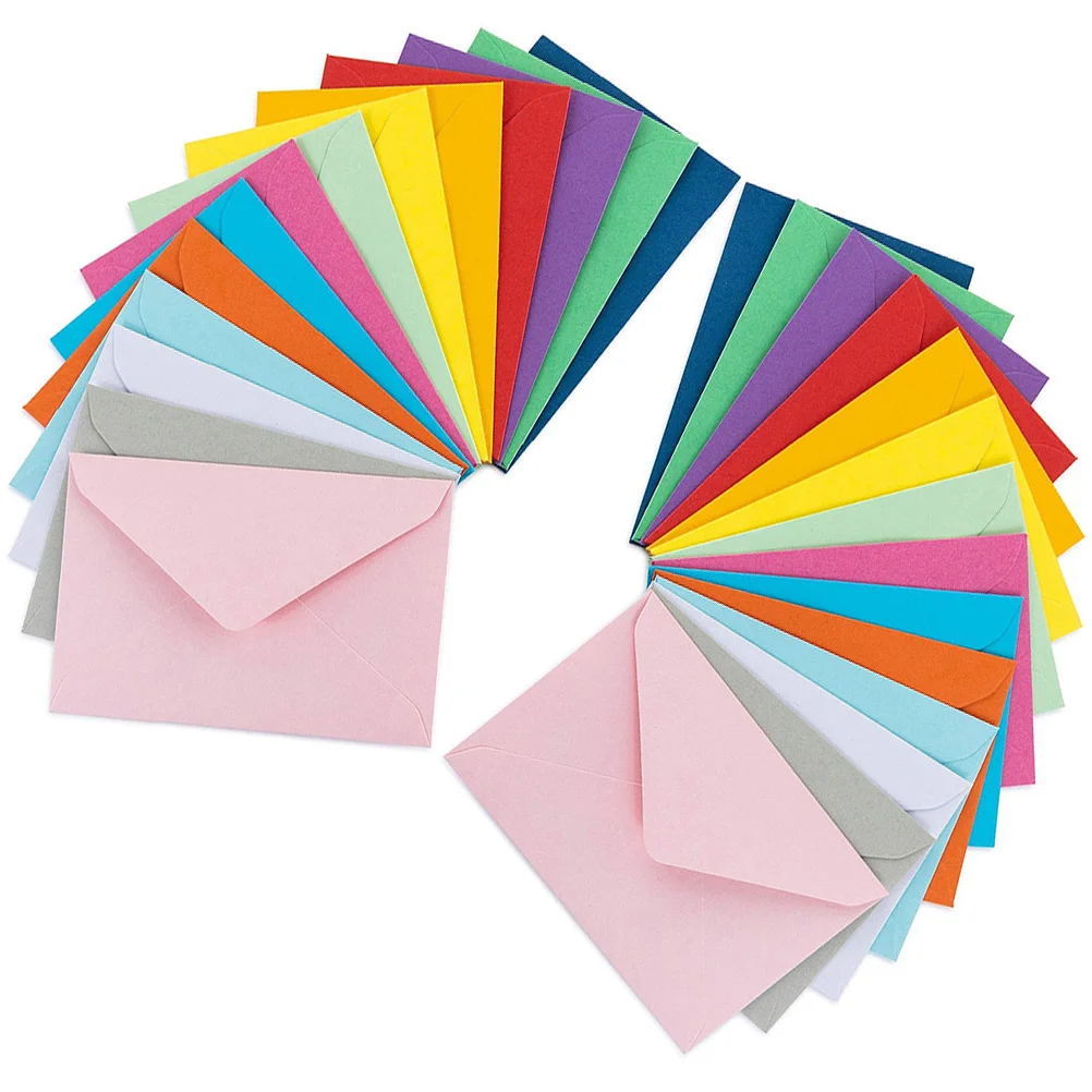 50Pcs Candy Color Mini Envelopes DIY Greeting Card Holder Craft Paper Envelope For Letter Paper Postcards School Material mini envelopes