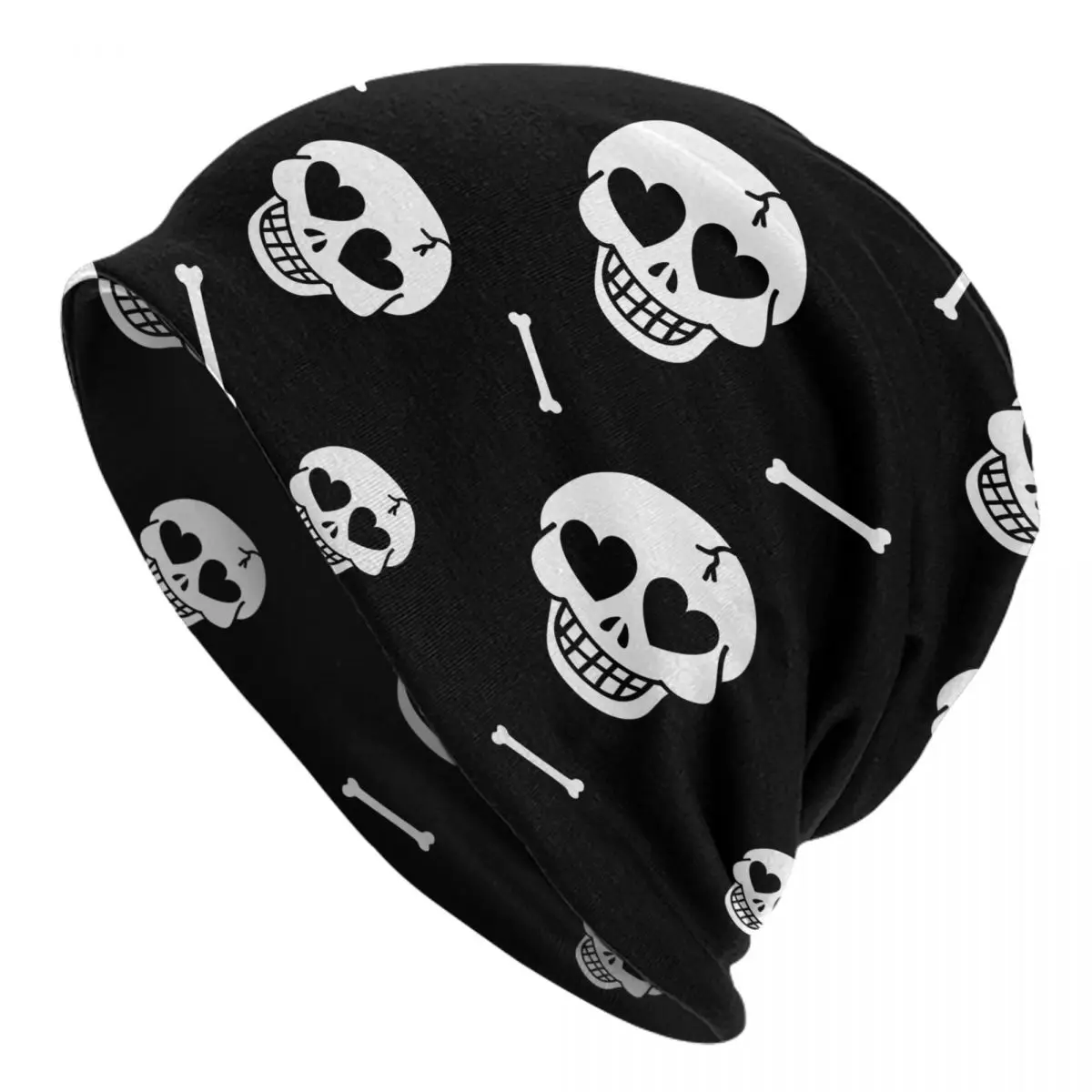 

2023 Warm Hat for Women Hearts And Skulls Stacking Knitted Bonnet Cap Men Hat Hip Hop Beanies