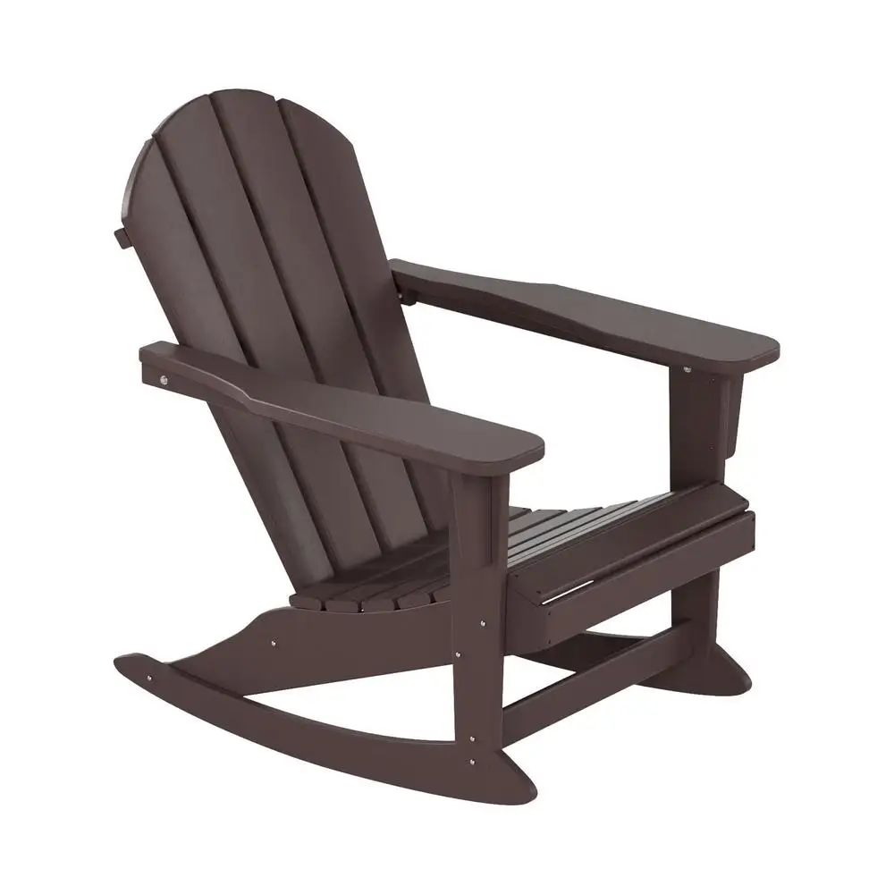 Durable Outdoor Patio Rocking Chair Weather Resistant HDPE Classic Porch Rocker Comfortable Relaxing Lawn Garden Seating Easy 6