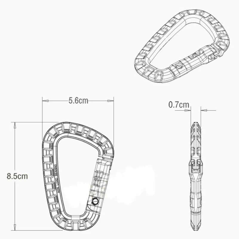 Outdoor Medium Load Weight Plastic Steel Link Button Nylon Button Tactical D Clasp Mountaineering Military Camping Accessories climbing buckle
