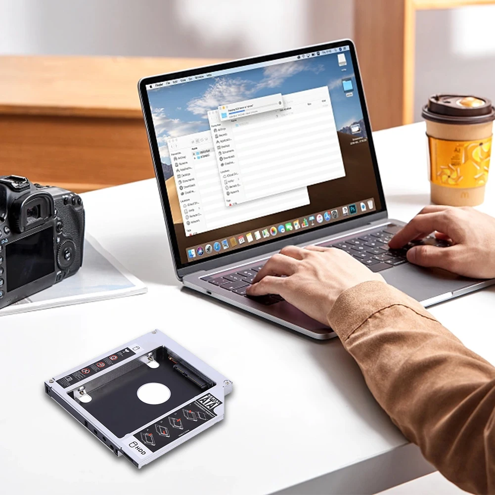 범용 SATA 3.0 제 2 HDD SSD 하드 드라이브 캐디, 노트북 CD DVD-ROM Optibay용 알루미늄 및 플라스틱, 9.5mm, 12.7mm