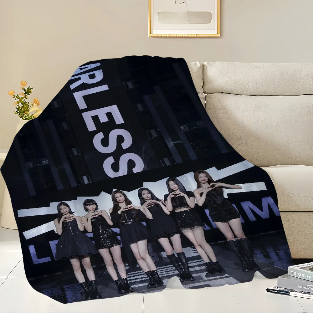 KPOP L-LE S-SSERAFIM skicomfort warm Soft Baby blanket suitable Home Kids Lunch Blanket Suitable for Home Office Daily Use Cover 4