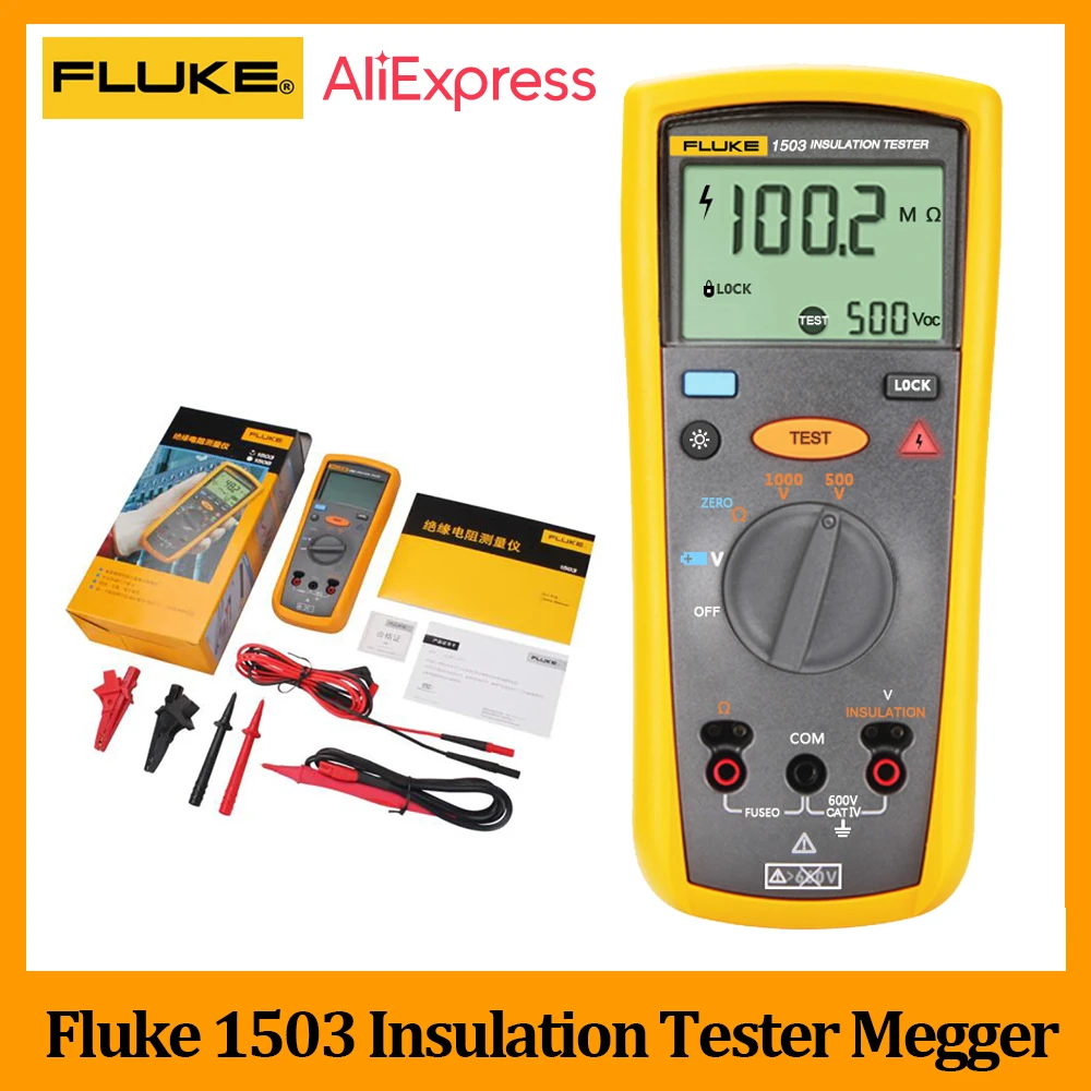 玄関先迄納品 ＦＬＵＫＥ デジタル絶縁抵抗計 ２レンジ 1503