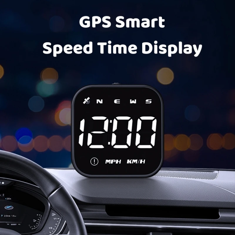 Overspeed Alarm LED HUD Car Head Up Display Speedometer Fatigue Driving Reminder With GPS Compass USB Powered 2.5 Inch
