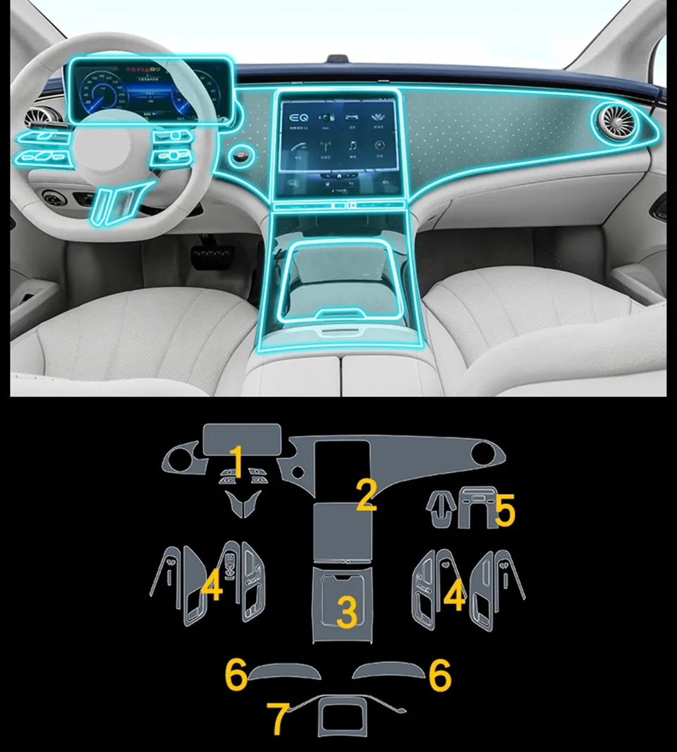 Mittelkonsole Armlehne Für Mercedes Für Benz AMG EQS SUV EQE 350 2022 2023  Auto Center Console Armlehne Lagerung Organizer Box (Farbe : 2)