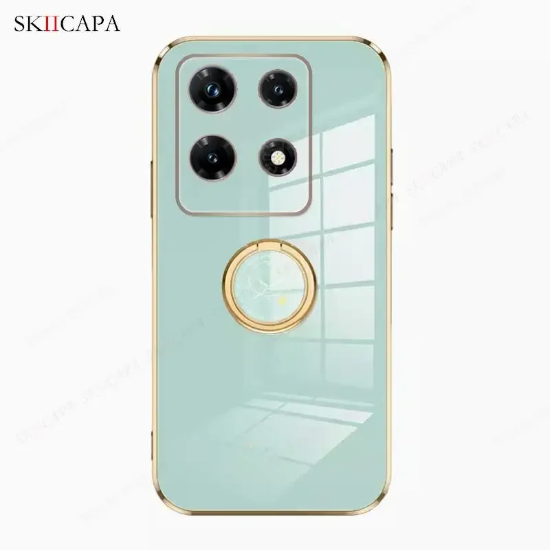 Plating Soft Silicone Ring Holder Case with Lens Protection and Lanyard
