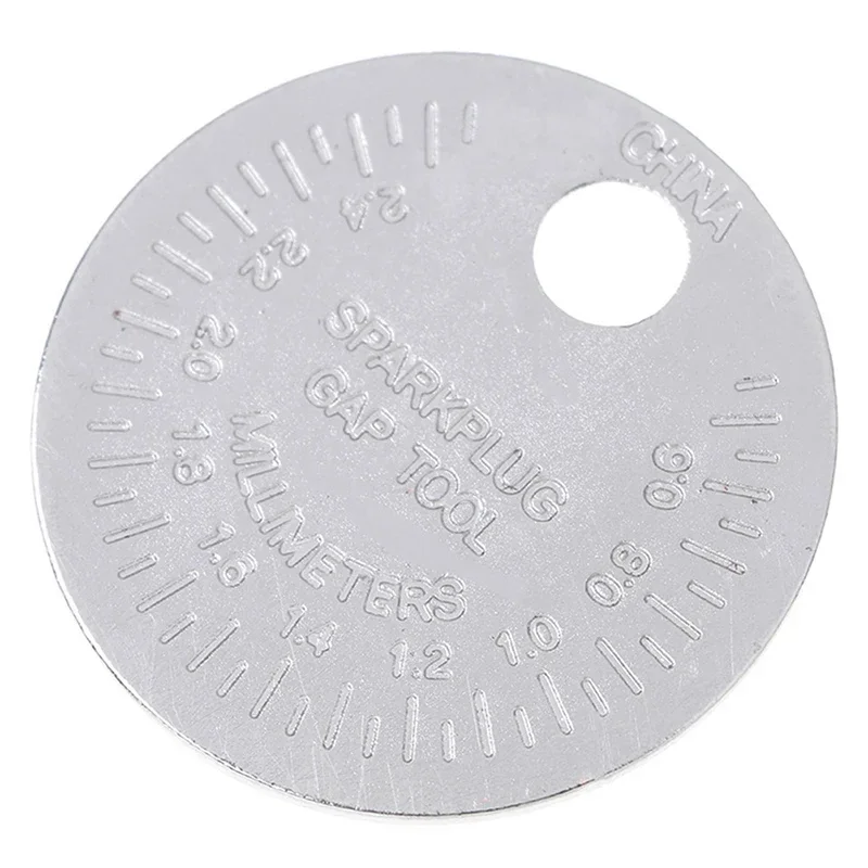 Range Coin-Type Plug Gage Gap Tool Feeler Spark 1 Pc 0.6-2.4mm Spark Plug Gap Measurement Tool