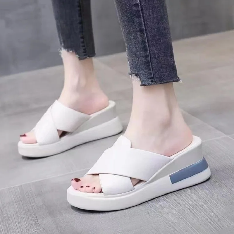 2025 Summer Wedge Platform Sandals Fashion Retro Romen Beach Shoes Ladies Casual Peep Toe Soft Comfortable Sandalias De Mujer